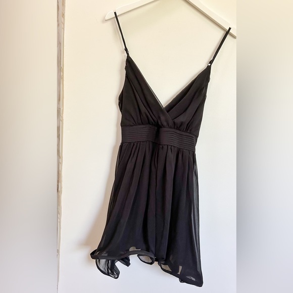 Moonlight Chiffon Little Black Dress with Spaghetti Straps‎ Size Small - Picture 7 of 12